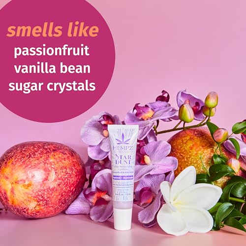 Hempz Star Dust Lip Gloss, Iridescent Glow Shimmer, Passionfruit and Wild Orchid, Hydrating Balm .44 oz.
