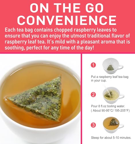 Image of Olvvla - Raspberry Leaf Tea Bags - 1.5g X 50 Count - 100% Pure Red Raspberry Leaf Herbal Tea - Natural Pregnancy Tea - Non-GMO - Caffeine-free - Ease Menstrual Cramp & Support Healthy Pregnancy