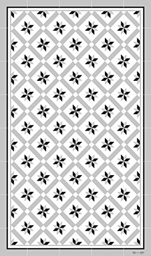 DobleUve Estudio Alfombra Vinílica Hidráulica 24 | Color Gris | 65x80 cm | Alfombra Cocina Lavable Antideslizante | Alfombra Vinilica | Suelo Vinílico | Alfombra Vinilo Salón Cover