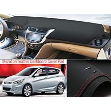 Black Leather Style Dash Mat Dashboard Cover Dash mat Interior Pad for Hyundai Accent 2012-2017