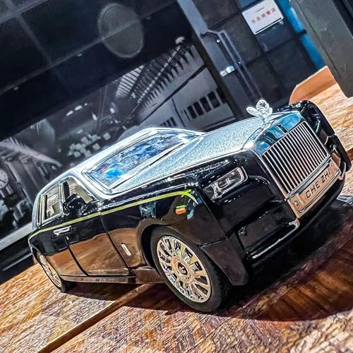 Image of Invite Enterprise Diecast Model Metal Pull-Back Car with Sound Light and Opening Doors: A Kids' Toy Vehicle Gift (1:32 Rolls Royce Phantom New Model - Multicolor)
