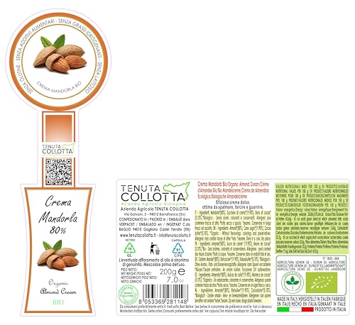 Tenuta Collotta® - Mandelcreme Bio g 200-100% Italienisch - Hergestellt in Sizilien