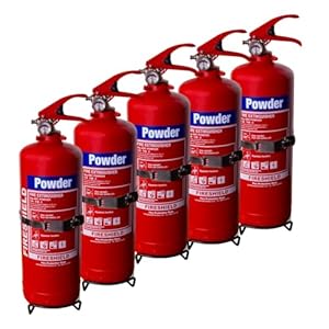 5x FireShield 2kg ABC Dry Powder Fire Extinguisher, Cars, HGVs, Homes, Pack of 5