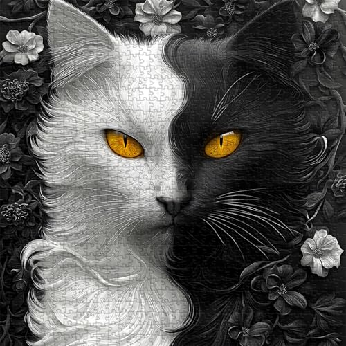 Rompecabezas Gato Yin Yang Animal 16+ Anos miniatura 1