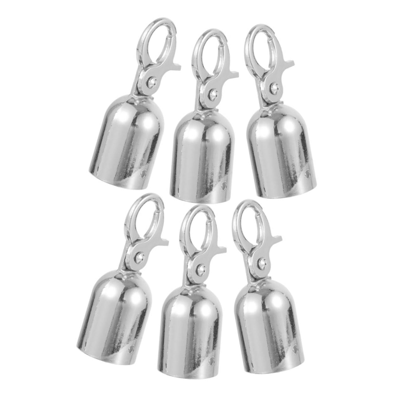 KONTONTY 6pcs Concierge Post Hook Cord Lock Queue Rope End Cap Carpet Ropes End Cap Rope End Cap with Hook Rope End Stopper Rope Stopper End Balls Rope End Caps Rope Hook Zinc Alloy Silver