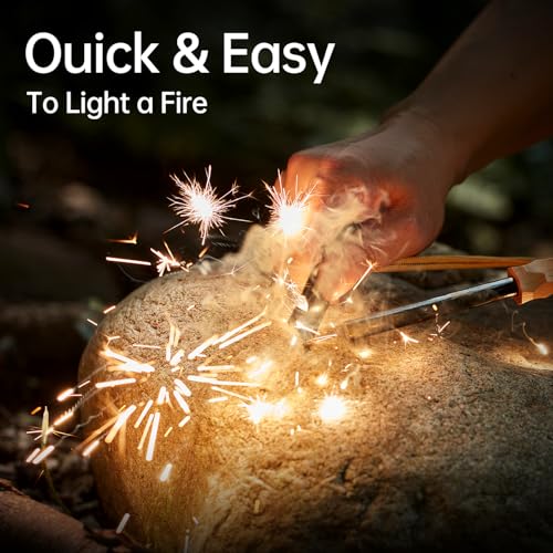 Ferro Rod Fire Starter, Survival Flint and Steel Fire Starter Kit for Hiking, Bushcraft,Camping Essentials Gear, Emergency Supplies - Ideal Gift for Explorers - Image 4