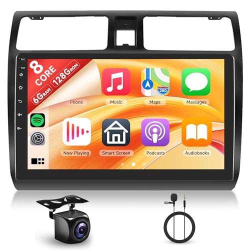 6G+128G 8 Cœurs Android Autoradio pour Suzuki Swift 2003-2010 10.1 Pouces Autoradio avec Carplay sans Fil Android Auto Mirror Link Bluetooth FM/RDS/EQ/DSP...