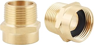 Inwindrain 2 Pack 3/4" G (BSP) Female Thread to US 3/4" NPT Male Thread Pipe Fitting,Brass Pipe Fitting Adapter,G to NPT Adapter 3/4"