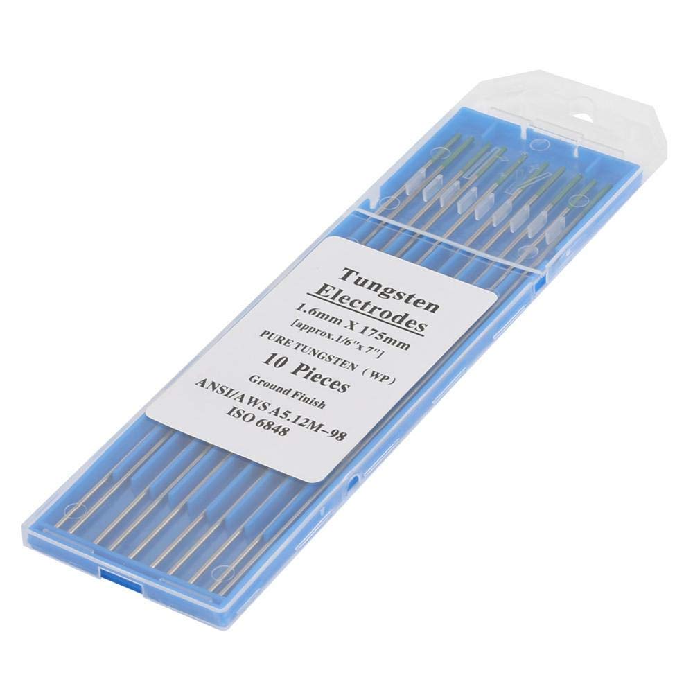 Reine Wolfram-Elektrodenstange Professionelle Grüne Spitze TIG Stick Für AC Schweißgerät WP (1.6mm*175mm) 10 Stücke Schweißelektrode Für Lichtbogenschweißen Schweißausrüstung