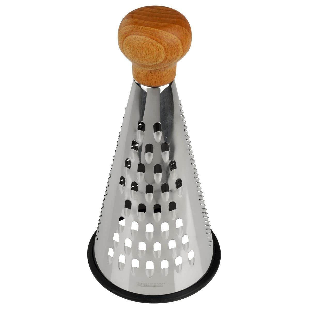 Fackelmann 31036 Stainless Steel Grater Cheese Grater Vegetable Grater FSC-Certified Wooden Handle Stainless Steel 24 x 12 cm