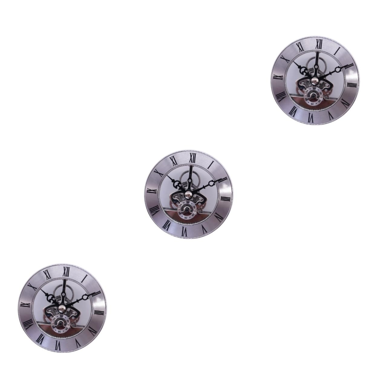 Horloge murale à engrenages Alipis argentée style horloge ancienne romaine pour maison