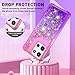 CAIYUNL for Moto G 5G 2025 Case with Screen Protector, Women Girls Glitter Bling Liquid Floating Cute Phone Case Slim TPU Soft Silicone Shockproof Protective Cover for Motorola G 5G 2025-Pink Purple