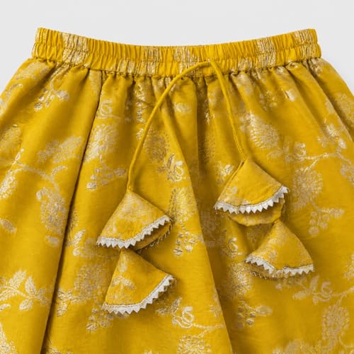 Image of The Magic Wand Lehenga Choli Set with Dupatta for Girls Kids Floral Printed Lace Embelished Chaniya Choli, Perfect for Wedding Occasions & Festivals