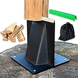 Fletzorb Firewood Kindling Log Splitter Cracker-No Need Axe! Portable Heavy Duty Manual Steel Safety Easy Wedge Wood Cutter Tool(Black Spliter,4.1 lbs)