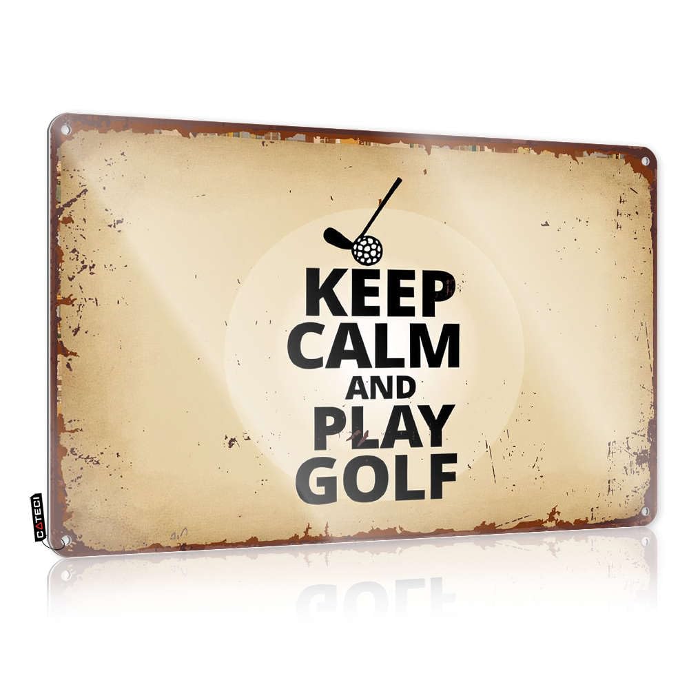 Sujd Colour Vintage Poster Valentine's Day Retro Keep Calm And Play Golf For Premises - Hanging Customizable(30X40cm)