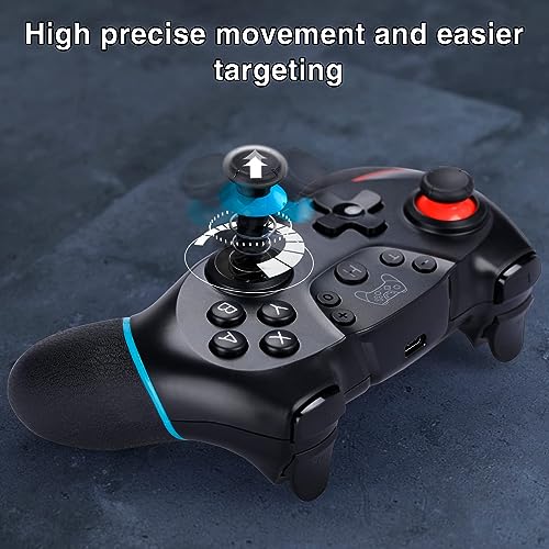 Wireless Switch Controller, Switch Pro Controller with Dual Shock for Switch/Switch Lite, Pro Controller Switch Remote with Turbo/Motion Control (Black)