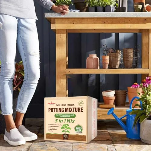 Image of Casa De Amor 5-in-1 Potting Mixture- Makes 40Kg Soil Less Mixture with Cocopeat, Vermiculite, Perlite, Neem Powder & Organic Manure for Healthy Plant Growth (Pack of 4)