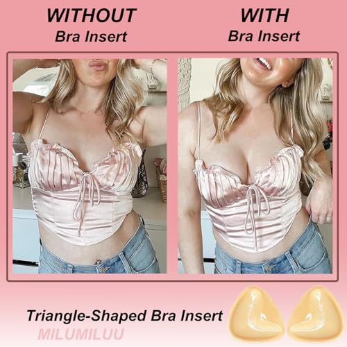 Image of Bra Pads Inserts, Double Sided Sticky Backless Bra Inserts Ultra Instant Lift Padded Swimsuit Sport Bra Breast Enhancers