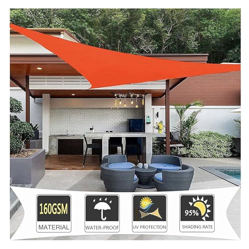 Toldo triangular naranja SIYAN de 5x5x7.1m permeable para terraza 5