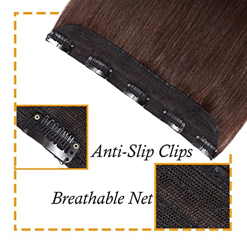 Silk-co Clip in Remy Hair Extensions 10inch 100% Real Human Hair One Piece 3/4 Half Head Natural 100% Remy Silky Soft Straight(40g - Image 3