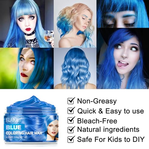 Cera para Cabello Color Temporal Azul 120g miniatura 6