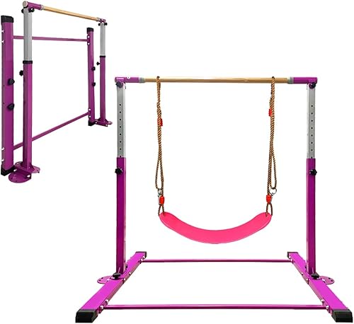 Gymnastic Kip Bar,Horizontal Bar for Kids Girls Junior,3' to 5' Adjustable Height,Home Gym Equipment,Ideal for Indoor and Home Training,1-4