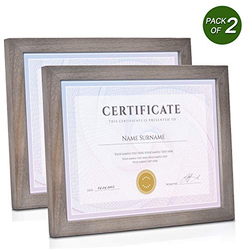 Emfogo 8.5x11 Certificate Frames with Stand Rustic Wood Document Frames with High Definition