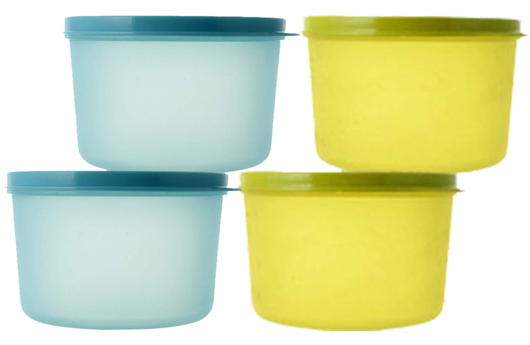 Kuber Industries Plastic 4 Pieces Kitchen Storage Spice Containers, Fridge Container, Food Utility Box, Food Storage Containers Jars 1600 Ml (Blue & Green) - CTLTC44132