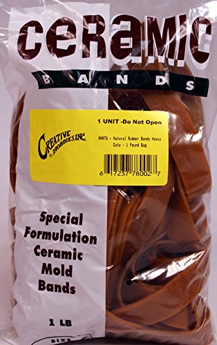Creative Hobbies Ceramic Mold Rubber Bands, Special Heavy Duty Formulation, 1 Pound Bag - Assorted Sizes