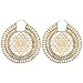 81stgeneration Women's Brass Gold Tone Indian Cosmic Yantra Ethnic Tribal Large Earrings