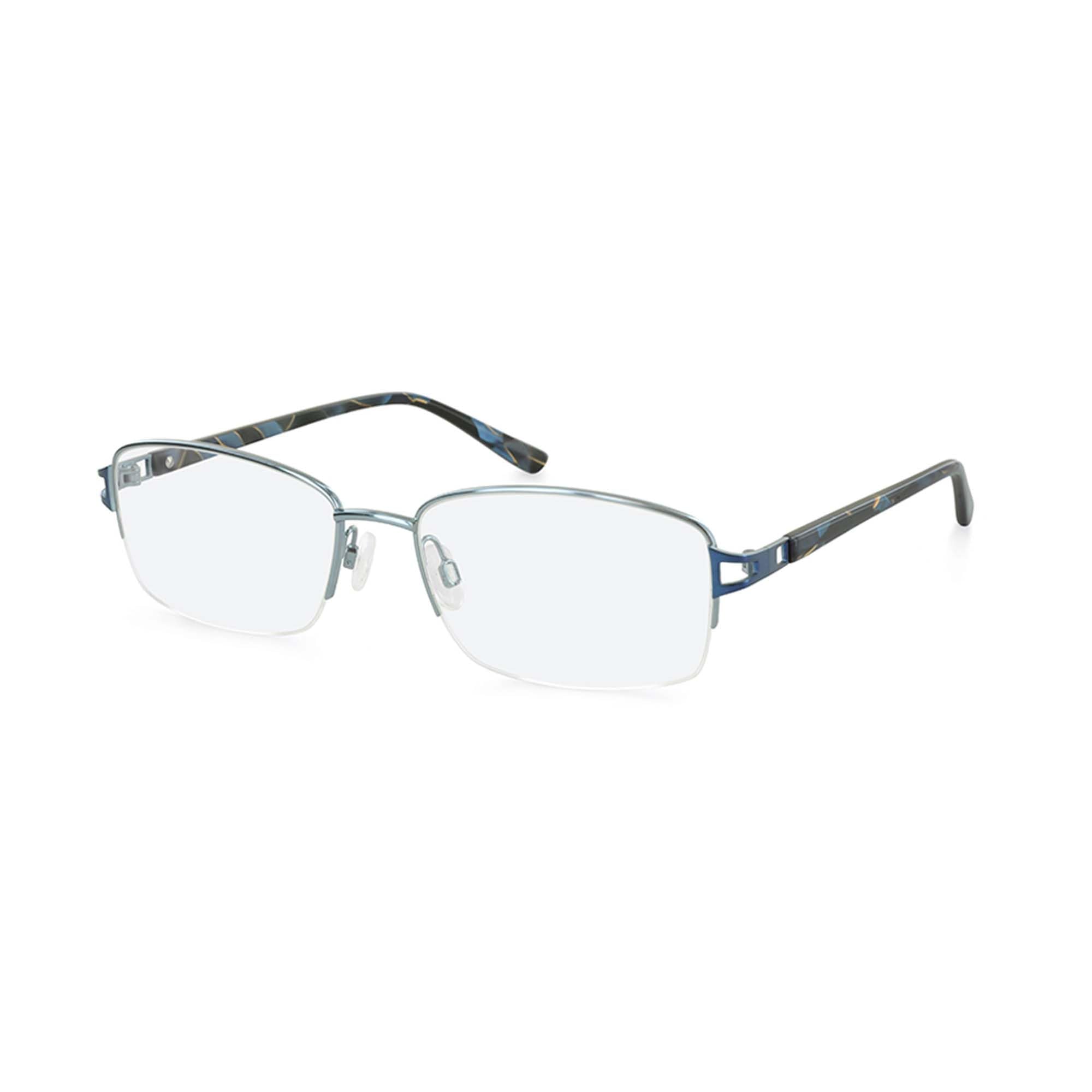 Puccini Brille mit Sehstärke für Damen optional mit Sonnenbrillentönung oder Blaulichtfilter, Rechteckig, gefertigt aus Metall (inklusive Brillenetui)