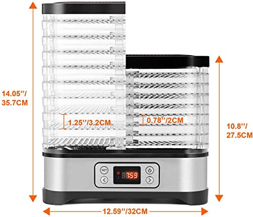 COOCHEER Dörrgerät für Lebensmittel mit 8 Ablagen, Dörrgerät für Gemüse, Obst, mit Timer und Temperatureinstellungen… – Bild 3