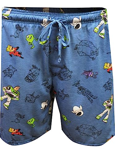 Mad Engine Men's Pixar Characters Toy Story Incredibles Dory Collage Lounge Shorts2