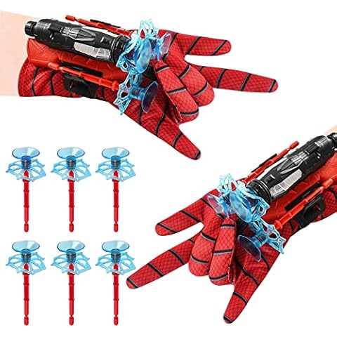 LIVESTN Spider Launcher Gloves, Set of 2 Kids Spider Hero Gloves Launcher Gloves for Spider-Man, Spider Shooter Children's Cosplay Glove Launcher Toy for Children Fans (A) Cover