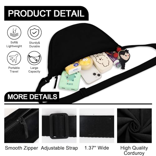 Image of Nylon Crescent Crossbody Bag for Women Purses Trendy Men,Small Travel Sling Bag Hobo