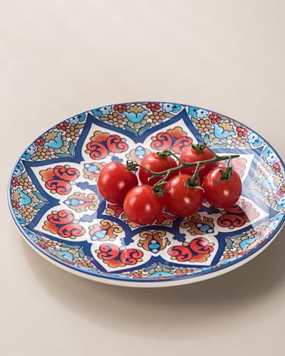 UNICASA-Ceramic-Dessert-Plates-825-Inch-Colorful-Salad-Serving-Dishes-Microwave-Dishwasher-Safe-Set-of-4-Mandala-Style UNICASA Ceramic Dessert Plates 825 Inch Colorful Salad Serving Dishes Microwave Dishwasher Safe Set of 4 Mandala Style