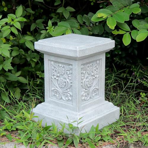 TB TIBAG Classic Statuary Stand Outdoor Pedestal Sculpture Decor Plinth Base Riser Garden or Home Resin Statuary Pedestal 12.6 Tall 7.3 Pounds