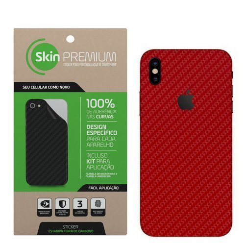 SKIN PREMIUM - ADESIVO FIBRA DE CARBONO IPHONE X (cinza)