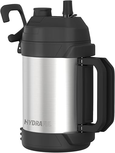 Jarra de agua de 1 galón, jarra de agua deportiva de acero inoxidable aislada grande de 128 onzas, botella de agua grande con aislamiento al vacío