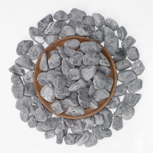 Image of LOIOOJ Black Natural River Rocks, 1-1.7 Inch Decorative Stones for Plants, Garden, and Landscaping - 10LB, Ideal for Walkways, Vases, Crafting, Home Decor, and Outdoor Landscaping
