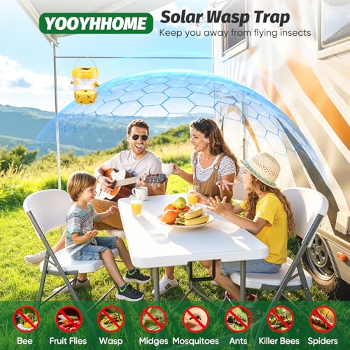 YOOYHHOME Wasp Traps Outdoor Hanging, Solar Wasp Trap for Hunting Wasps, Bees, Hornets, Insects, Carpenter Bee Traps for Outside, Reusable Wasp Traps, Bee Killer and Wasp Catcher for Outside 4 Pack — view 6