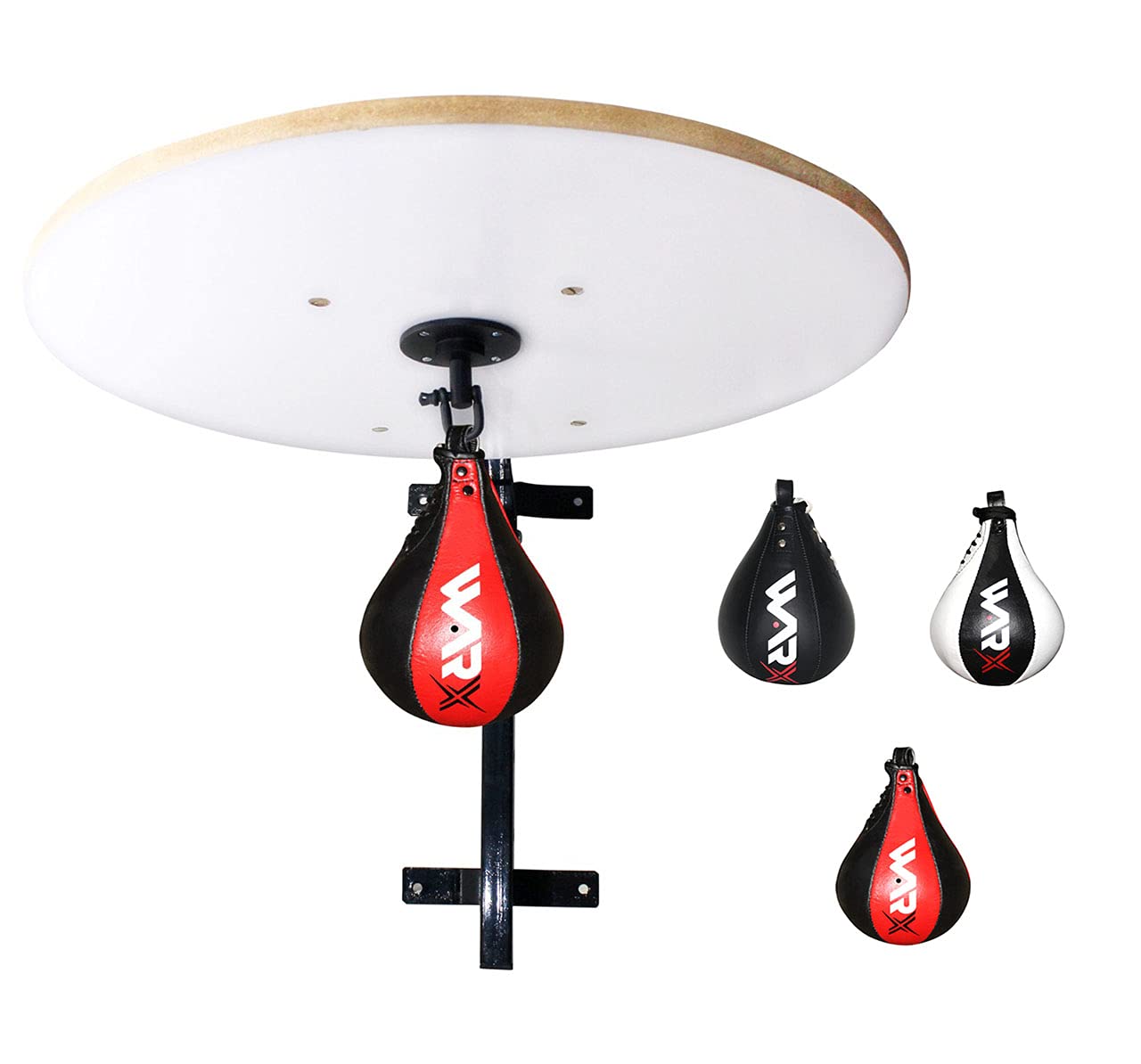 WARX Heavy Duty Speed Ball Platform Set Swivel Boxing Punching Bag Stand Workout (Red)