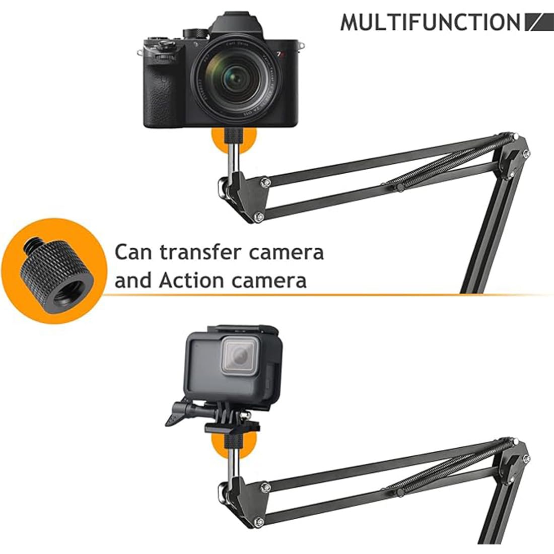 4 Pezzi Adattatore Filettatura 1/4 "Maschio A 3/8" Femmina E 3/8" Maschio A 1/4" Femmina Treppiede Adattatore Vit Per Altoparlanti Fotocamera Treppiede Microfono Stand Monitor (Nero)