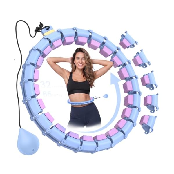 Plus Size Weighted Hula Infinity Fitness Detachable Hoop 65 Inch, 32 Knots 1 Plus Size Weighted Hula Infinity Fitness Detachable Hoop 65 Inch, 32 Knots