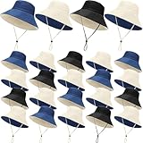 Xuhal 24 Pcs Wide Brim Bucket Hats for Women Bulk UPF 50+ UV Sun Hats Beach Summer Solid Color for Holiday(4 Colors)