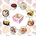 MOLDTAS 20pcs Cookie Boxes 4x4x2.5 Inches Pink Bakery Boxes with Windows Treat Boxes for Chocolate Strawberries Muffins Pastry Cupcakes Donuts Dessert and Party Favor (Square)