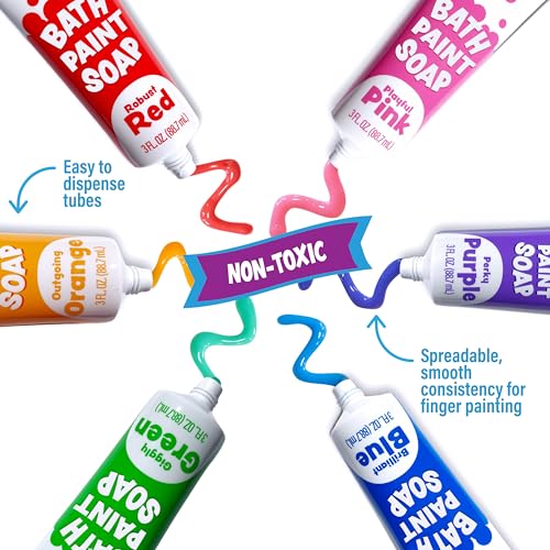 Tub Works® Bath Paint Soap Bath Toy, Classic 6 Pack | Non-Toxic | Washable Bathtub Paint for Finger Painting on Tub Walls | Ideal Toddler Bath Toys for Creative Play | Easy to Clean, Fun Bath Art by Tub Works - Image 5