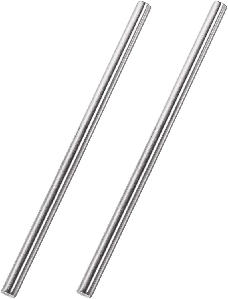 uxcell 8mm x 300mm 304 ステンレススチール ソリッドラウンドロッド DIYクラフト用 2個