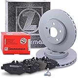 2x ZIMMERMANN Bremsscheiben Vorderachse; 1x (4 Stück) ZIMMERMANN Bremsbeläge Vorderachse; 1x Anti-Quietsch-Paste