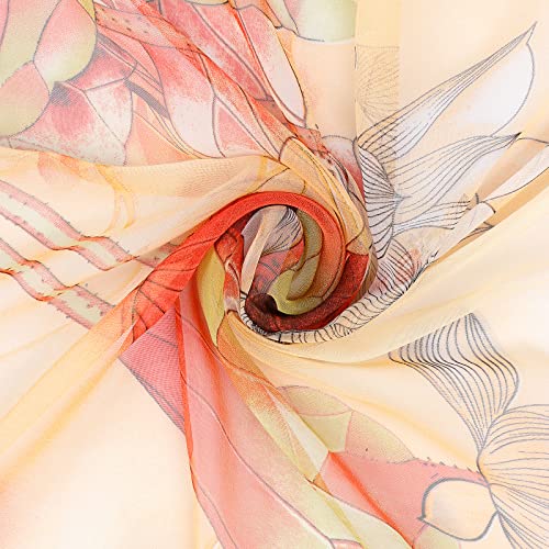 Yeieeo 2Pcs Lightweight Print Floral Pattern Scarf Shawl Sunscreen Scarf For Women(Green+Red)) #TOP1